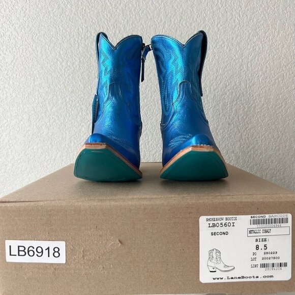 Lane SMOKESHOW Womens Cowboy Bootie 8.5 Blue Western Cowgirl Short Ankle Boots - Picture 10 of 11
